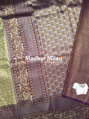 GANGOTRI TISSUE SILK SAREE DUSTY BROWN PURPLE