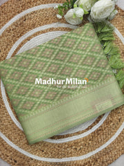 KORA COTTON SAREE PISTA