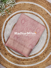 ASSAM SILK PRINTED SAREE DUSTY PEACH