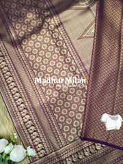 KALANJALI TISSUE SILK SAREE DUSTY BROWN PURPLE
