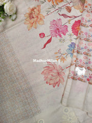 SEMI TUSSER EMBROIDERY BORDER SAREE BROWN