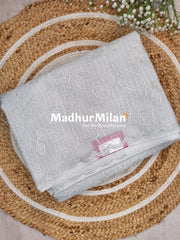 KOTA DORIA EMBROIDERY WORK SAREE GREY