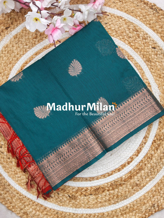 KOVAI SILK COTTON SAREE DEEP RAMA RED