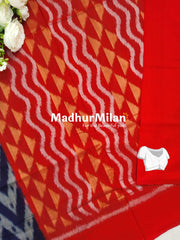 POCHAMPALLY SILK COTTON SAREE NAVY BLUE