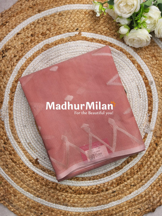 KOVAI ZIG ZAG BORDER SILK COTTON SAREE DUSTY PEACH