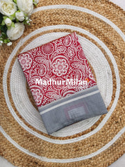 CHARCOAL BEAUTY SAREE RED BLACK