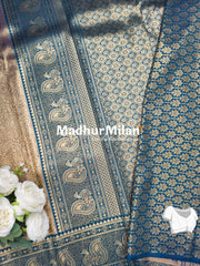 APSARA TISSUE SILK SAREE GOLDEN PURPLE RAMA