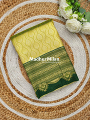 SHANTALA TISSUE SILK SAREE DUSTY GREEN DARK GREEN