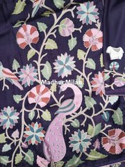 ARI EMBROIDERY WORK TISSUE ORGANZA SAREE VOILET