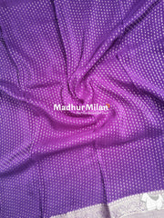 MARVI BANARASI SELF EMBOSS CREPE SILK SAREE PURPLE