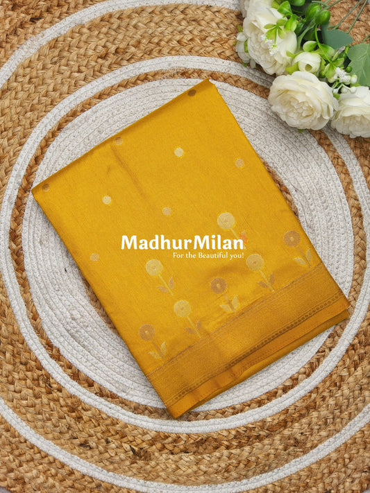 SUNFLOWER MALAI SILK SAREE GOLDEN YELLOW