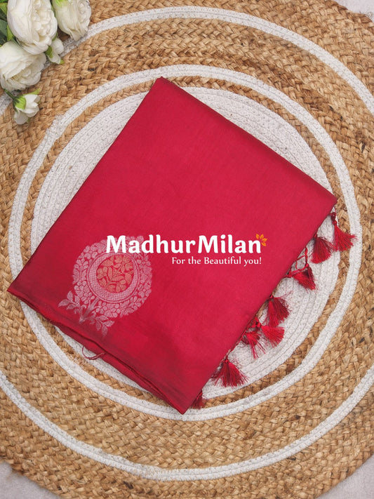 BIT BUTTA BORDER BANARASI SAREE PINK