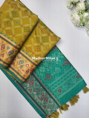 PATOLA SOFT SILK SAREE GREEN