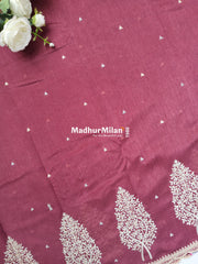 KUSHI SILK EMBROIDERY WORK SAREE BLUSH