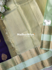 KANCHI BUTTA BENTEX BORDER SAREE PURPLE PISTA