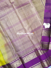KANCHI CHECKS BUTTA BENTEX BORDER SAREE LEMON WINE