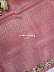 SOFT SILK EMBROIDERY WORK SAREE PINK