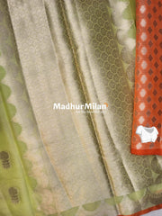 BANARASI SEMI KOTA SAREE LEMON ORANGE