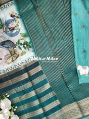 CHITRA PRINTS CREPE SAREE PISTA RAMA