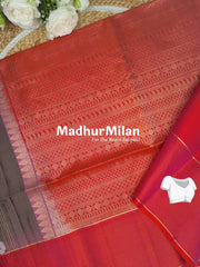 UPPADA SOFT SILK SAREE STEEL GREY PEACH