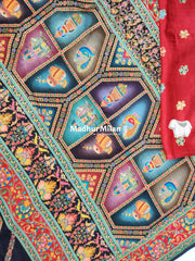 PASHMINA BROCADE SAREE BLACK