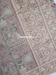 KOTA EMBROIDERY BODER WORK SAREE PINK