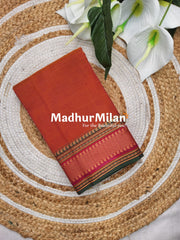 CHETTINAD COTTON SAREE ORANGE GREEN