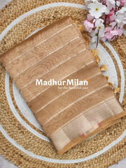 TISSUE ORGANZA SAREE DUSTY GOLD