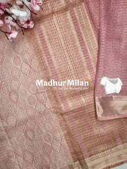 ASSAM SILK PRINTED SAREE DUSTY PEACH