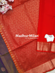 KOVAI SILK COTTON SAREE DEEP OLIVE GREEN RED