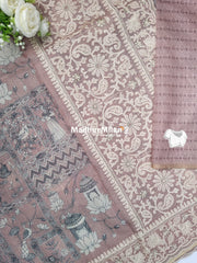 KOTA EMBROIDERY BODER WORK SAREE PINK