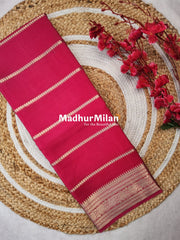 MYSHA BANARASI CREPE SILK SAREE ROSE PINK