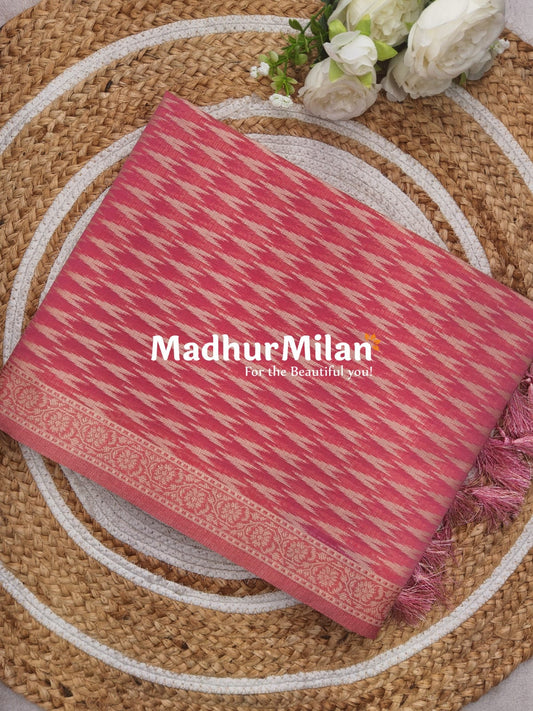 SWISS COTTON SAREE PINK