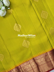 KANCHI BUTTA BORDER SAREE LEMON RED