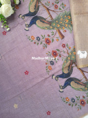 PEACOCK KOVAI COTTON SAREE LAVENDER