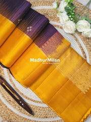 STRIPES BUTTA SOFT SILK SAREE PURPLE GOLD