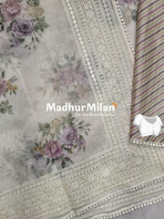 JUTE KOTA EMBROIDERY WORK SAREE DUSTY LAVENDER