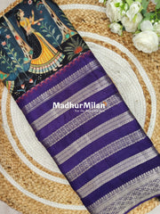CHITRA PRINTS CREPE SAREE GREY PURPLE