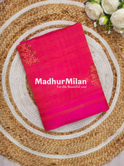 SATTVA RAW SILK EMBROIDERY WORK SAREE PINK