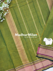 CHETTINAD COTTON SAREE GREEN DARK GREEN