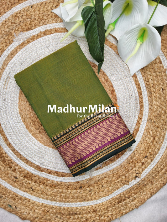 CHETTINAD COTTON SAREE GREEN DARK GREEN