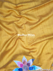 FLOWER BEAUTY RAW SILK SAREE YELLOW