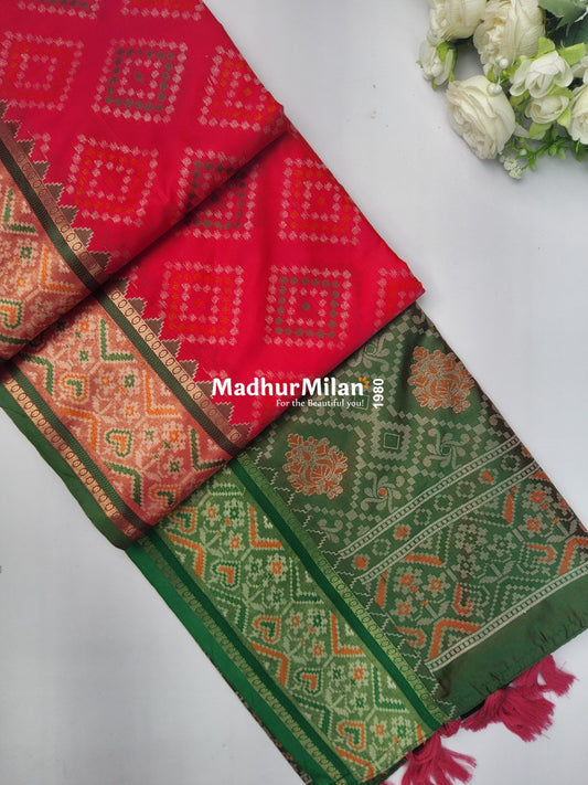 PATOLA SOFT SILK SAREE PINK