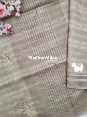 SATTVA RAW SILK EMBROIDERY WORK SAREE BEIGE