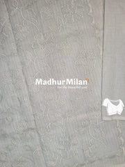 KOTA DORIA EMBROIDERY WORK SAREE GREY