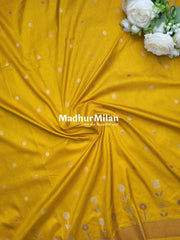 SUNFLOWER MALAI SILK SAREE GOLDEN YELLOW