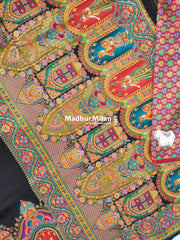 PASHMINA BROCADE SAREE BLACK