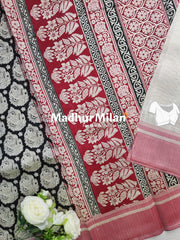 CHARCOAL BEAUTY SAREE RED BLACK