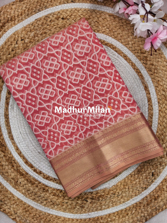 RUBY COTTON SILK SAREE DUSTY PEACH