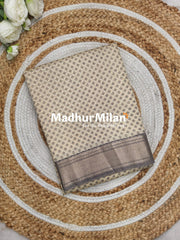 ASSAM SILK PRINTED SAREE DUSTY GREY